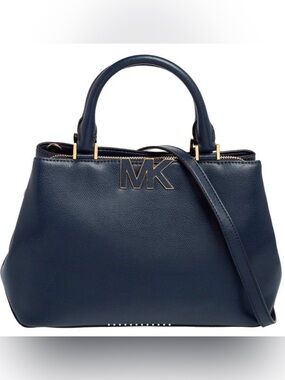 NWOT Michael Kors Florence Medium Navy Leather Top-Handle Satchel
